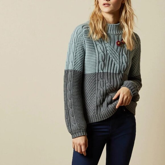 Ted Baker Chunky Cable Knit Sweater - Picture 1 of 4